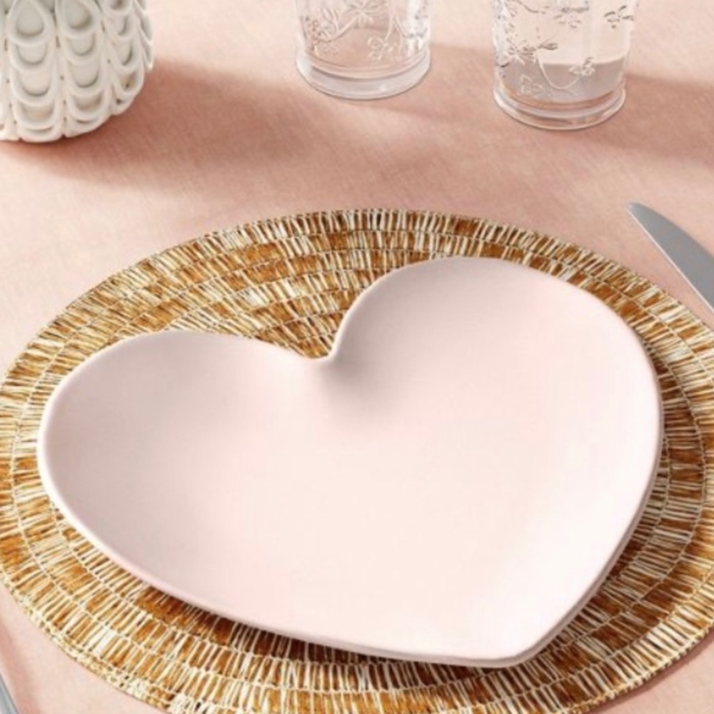 4 Opalhouse blush pink melamine heart plates